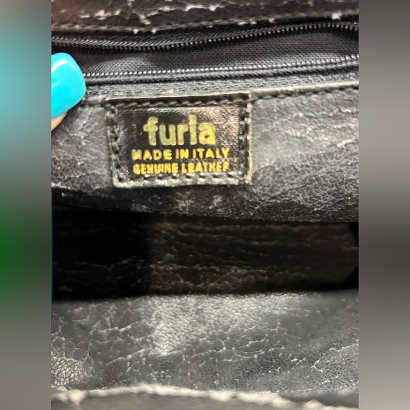 Vintage Furla Metallic Kiss-Lock Clutch Bag